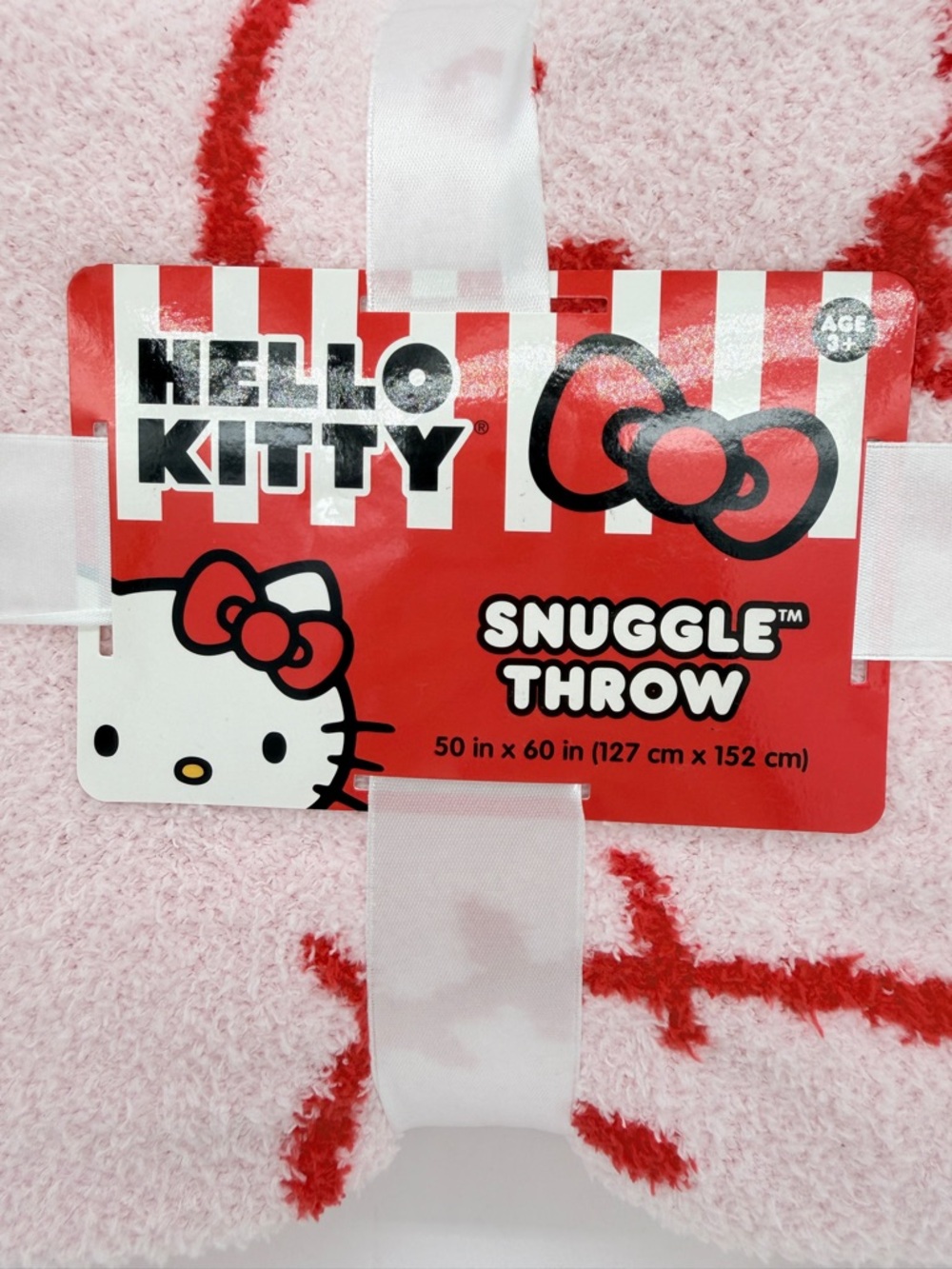 Hello Kitty Sanrio Snuggle Throw Blanket 50” x 60” Pink Red NWT